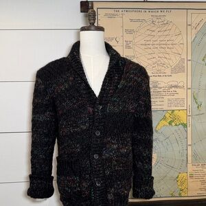 Men’s Billy Reid Black Shawl Collar Cardigan. M.